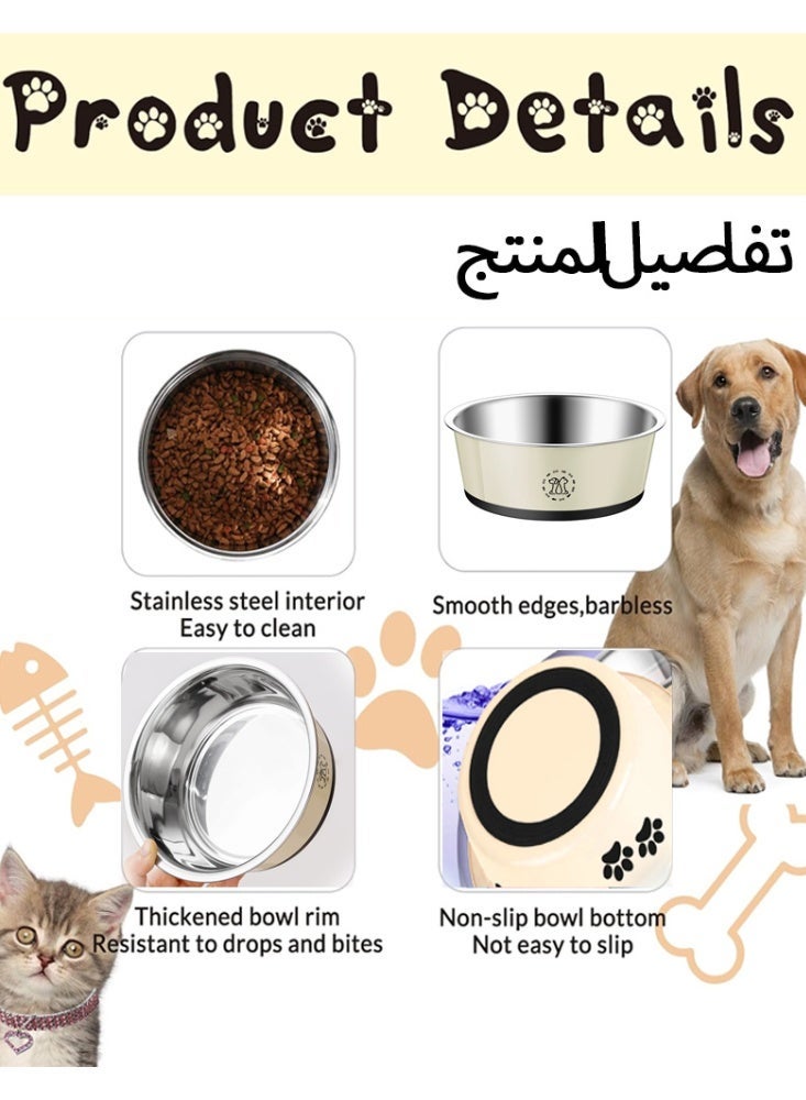 Malaksky Pet Supply Stainless Steel Dog & Cat Food Bowl - Heavy Duty - Stainless Steel, Double Wall Insulated, Non-Slip Elevated Bowl for Medium Small Breed Cat &Dogs, Anti Rust Dishwasher Safe - Image 3